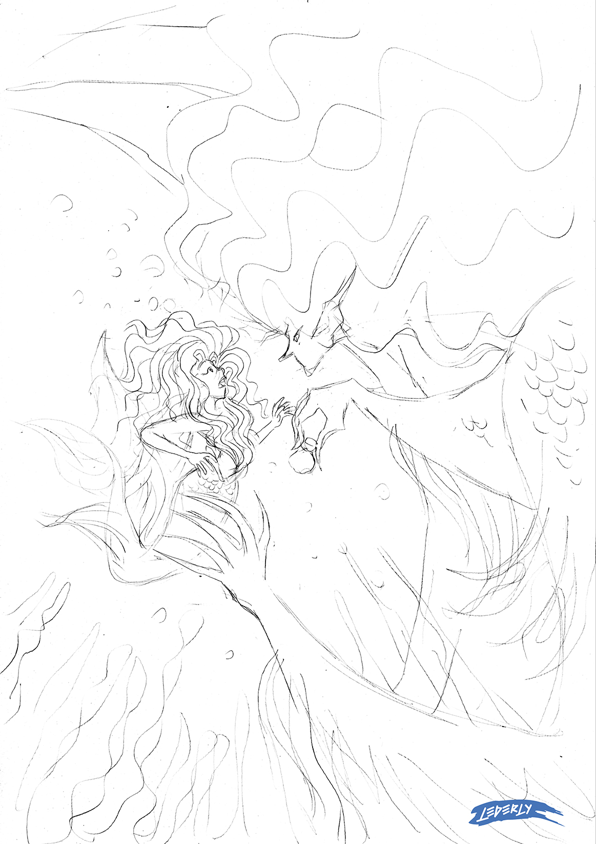 01 pequena sereia e bruxa do mar_esboço